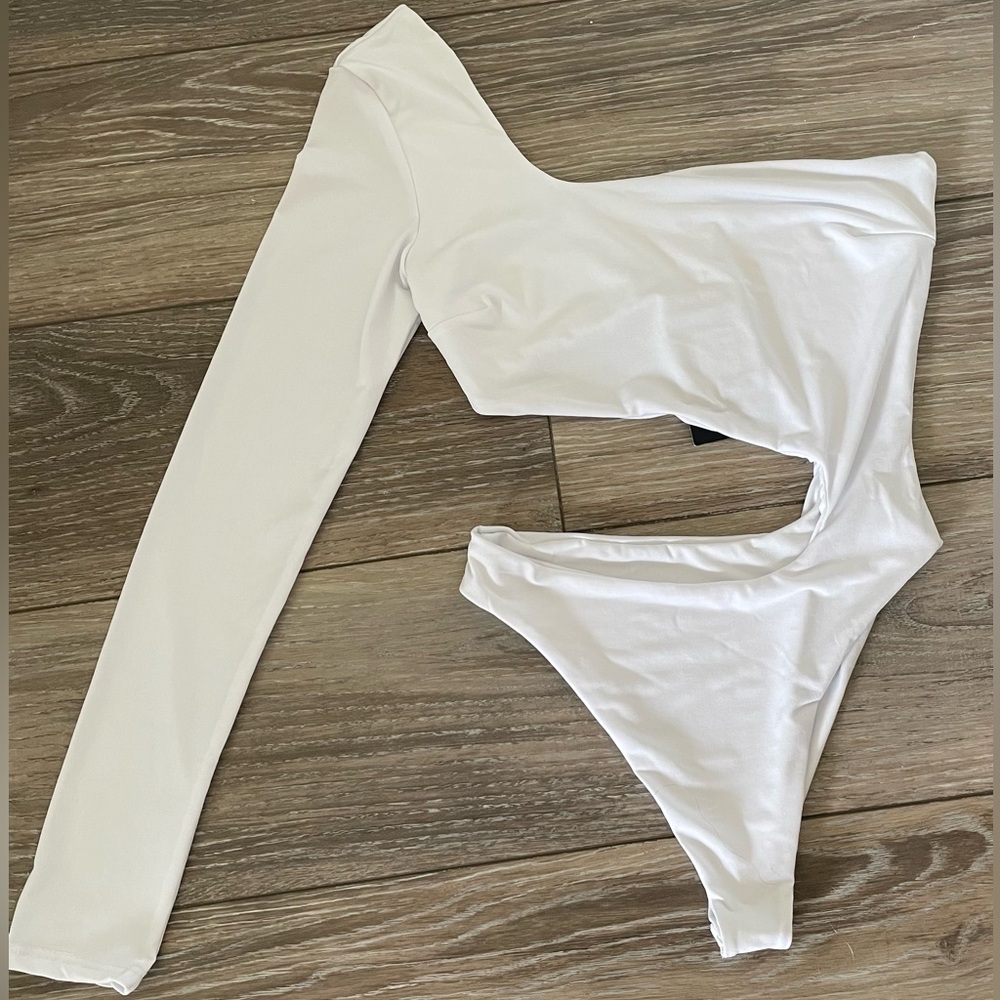 White cut out Fashion Nova bodysuit